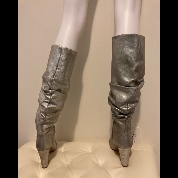 🆕🚺💟NINE WEST SILVER LEATHER BOOTS💟🚺🆕 - Picture 7 of 12